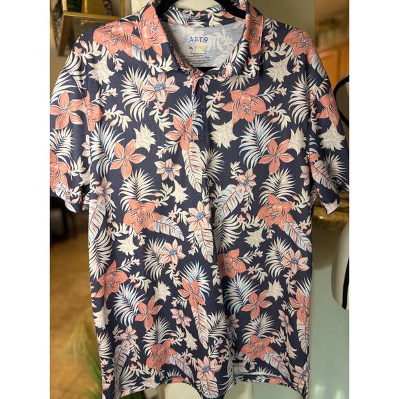 Apt. 9 Premier FLEX Men's Hawaiin Collared Polo Size XL - Picture 1 of 3